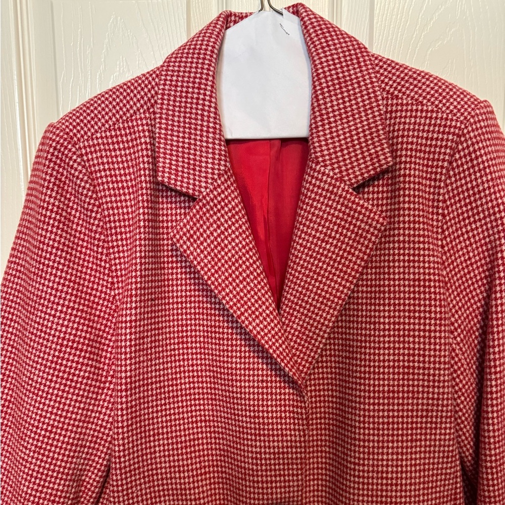 JODIFL Vibrant Red Houndstooth Jacket